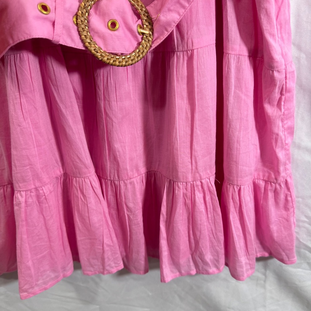 NEW Show Me Your Mumu Jolene Mini Dress Pink Lemonade‎ Ruffle Sleeveless Size XL - Picture 9 of 14